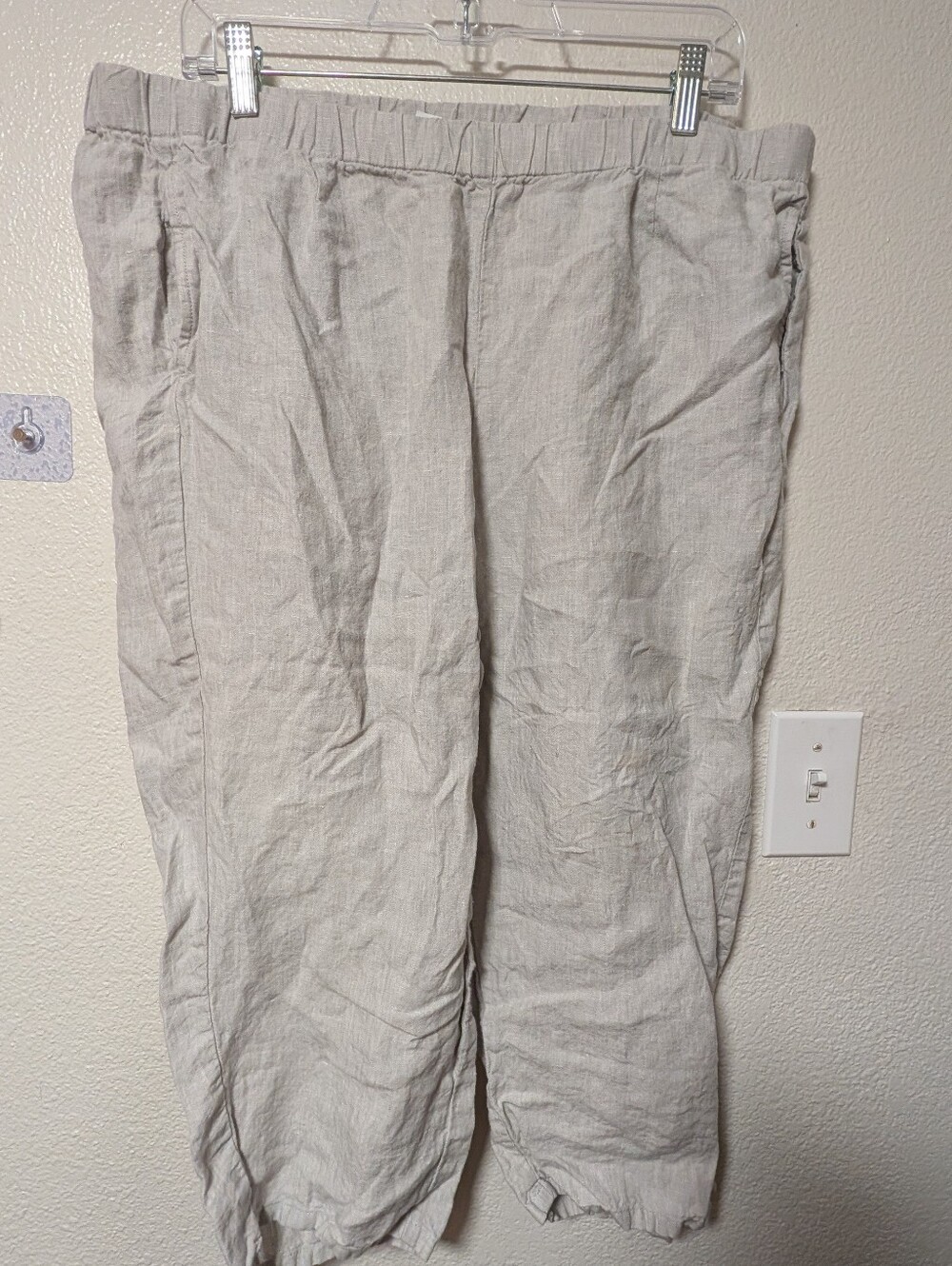 J. Jill Light Love Linen Women's Light Gray 100% LinenCasual Chinos Sz L Petite